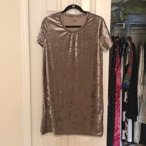 Gold velvet dress